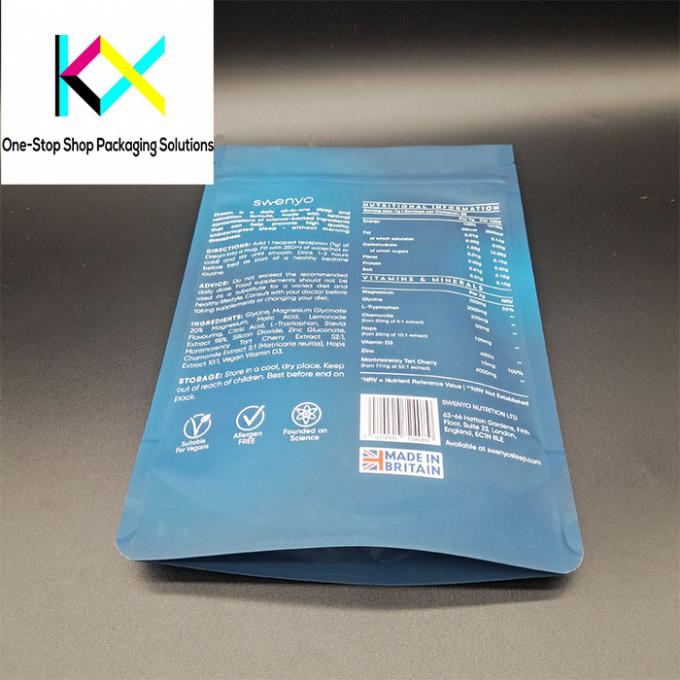 Bolsas de pó de proteína de grau alimentar 130um com embalagem de cereais de granola em folha de alumínio 3
