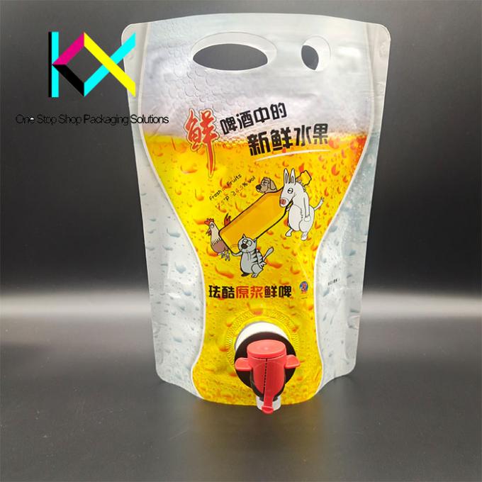 Sacos de embalagem de vácuo líquido de 1L de papel alumínio de cerveja Sacos de embalagem de plástico com torneira 0