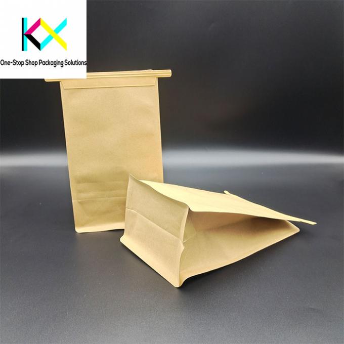 OEM 150um Sacos de embalagem de papel Kraft Zip Lock Bolsa de papel biodegradável 2